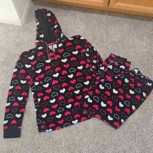 Women's Heart Print Pajama Set